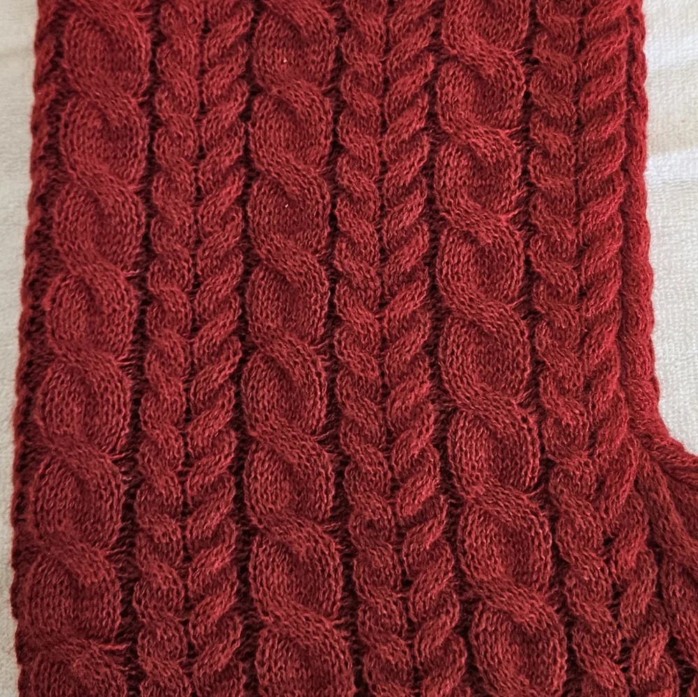 St. Nicholas Square Red Cable Knit Stocking Letter 'B' - Picture 2 of 2